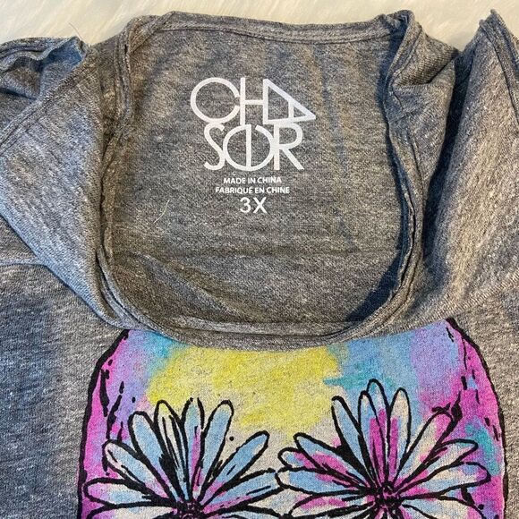 NWT Chaser Flower Skull Grey Racerback Tank - Picture 9 of 10